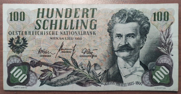 AUSTRIA 100 SCHILLING 1960 P 138a MBC-/MBC