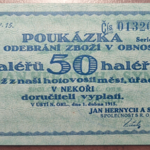 CZECHOSLOVAKIA CHECOSLOVAQUIA 50 HALERU 1915 SC-/SC