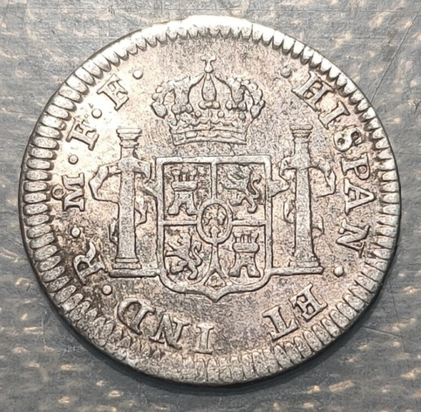 MEXICO CARLOS III SPANISH COLONIAL 1 REAL 1782 FF 1,61g - Imagen 2
