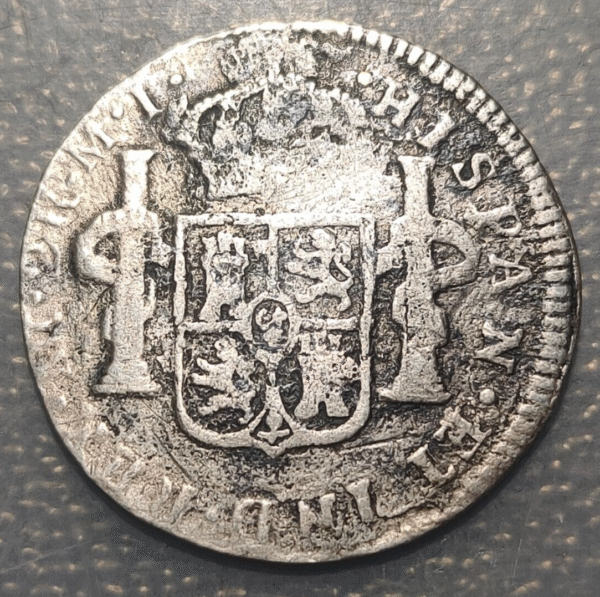 PERU LIMA CHARLES III SPANISH COLONIAL 2 REALES 178? MI 5,21g CORROSIONS - Imagen 2