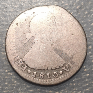 PERU LIMA FERDINAND VII SPANISH COLONIAL 1 REAL 1810 JP 2,86g