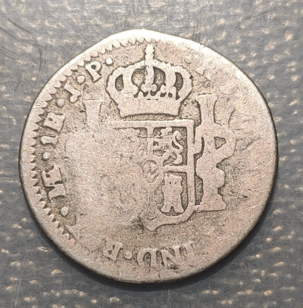 PERU LIMA FERDINAND VII SPANISH COLONIAL 1 REAL 1810 JP 2,86g - Imagen 2