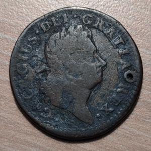 HIBERNIA IRLANDA IRELAND USA EEUU GEORGE II FARTHING 1723 AGUJERO HOLED