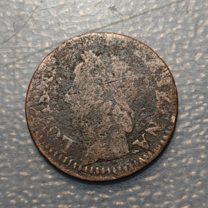 FRANCIA FRANCE LOUIS XIII DOBLE TOURNOIS 1643 H LA ROCHELLE