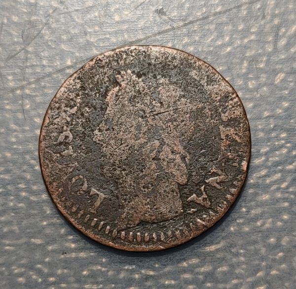 FRANCIA FRANCE LOUIS XIII DOBLE TOURNOIS 1643 H LA ROCHELLE