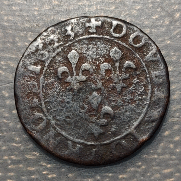 FRANCIA FRANCE DOMBES DOUBLE TOURNOIS 1623 MARIA DE MONTPELLIER - Imagen 2