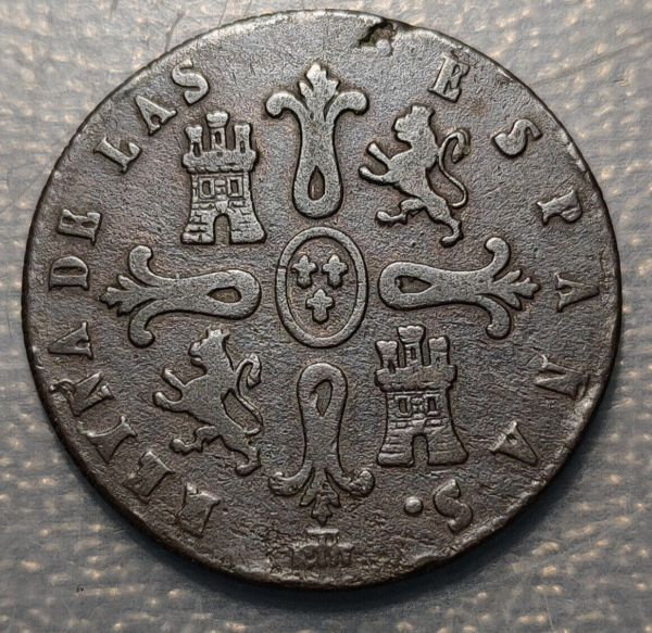 ESPAÑA SEGOVIA ISABEL II 8 MARAVEDIS 1841 - Imagen 2