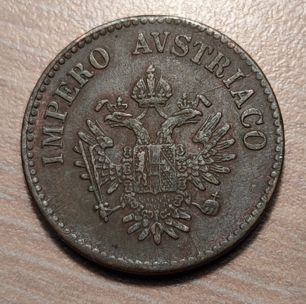 AUSTRIA ITALIA LOMBARDO VENETO 10 CENTESIMI 1852 V VENECIA VENEZIA MBC/MBC+
