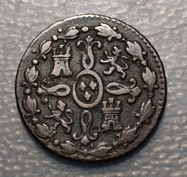ESPAÑA SEGOVIA FERNANDO VII 2 MARAVEDIS 1833 - Imagen 2