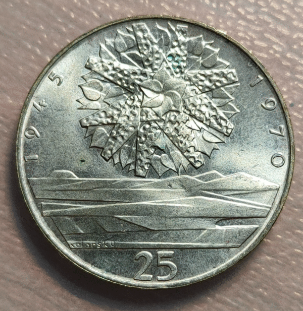 CHECOSLOVAQUIA CZECHOSLOVAKIA 25 KORUN 25 CORONAS 1970 - Imagen 2