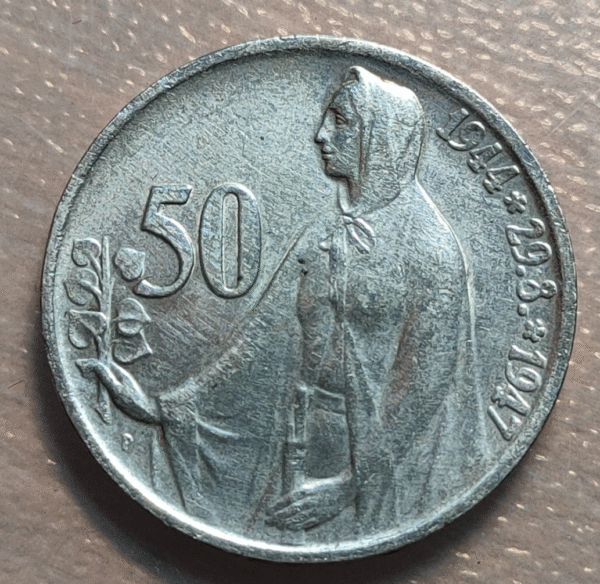 CHECOSLOVAQUIA CZECHOSLOVAKIA 50 KORUN 50 CORONAS 1947 MBC+ - Imagen 2