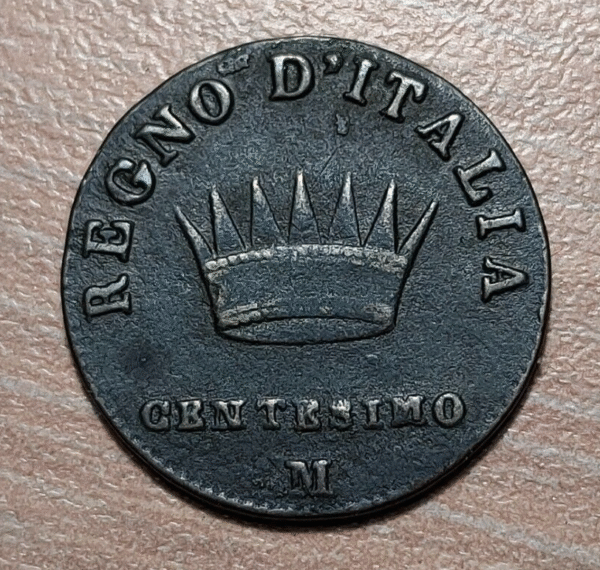 ITALIA REINO NAPOLEON BONAPARTE 1 CENTESIMO 1810 M MILAN MBC - Imagen 2