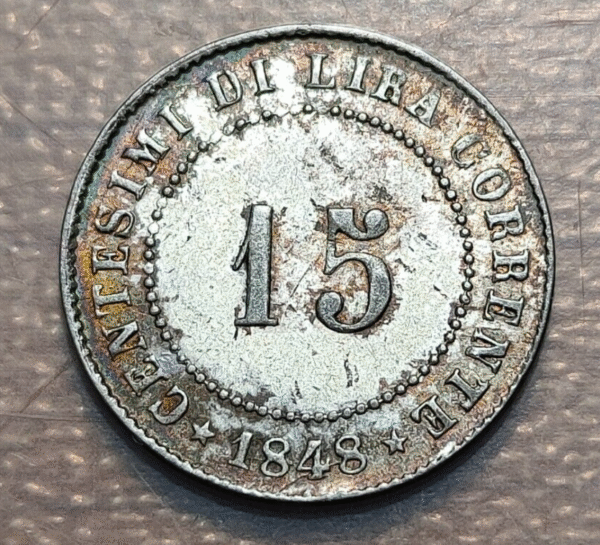 ITALIA VENEZIA VENECIA GOBIERNO PROVISIONAL 15 CENTESIMI 1848 EBC - Imagen 2