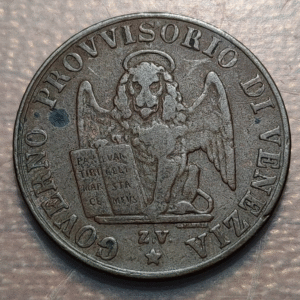 ITALIA VENEZIA VENECIA GOBIERNO PROVISIONAL 5 CENTESIMI 1849 MBC