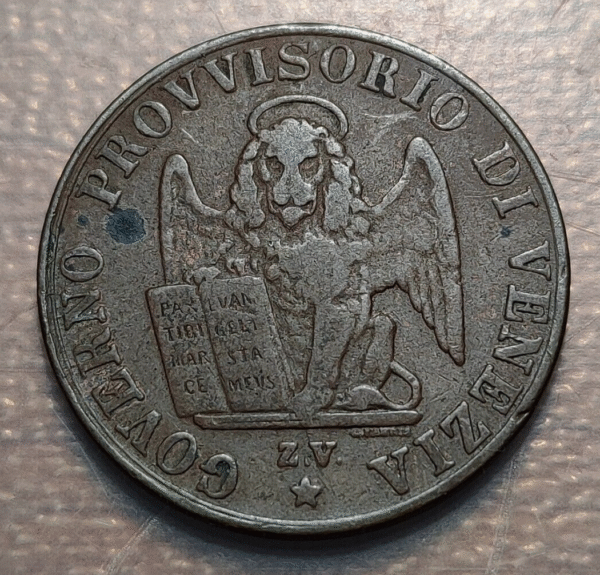 ITALIA VENEZIA VENECIA GOBIERNO PROVISIONAL 5 CENTESIMI 1849 MBC
