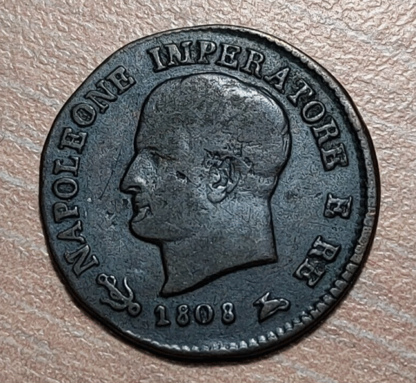 ITALIA REINO NAPOLEON BONAPARTE 1 CENTESIMO 1808 V VENEZIA VENECIA MBC
