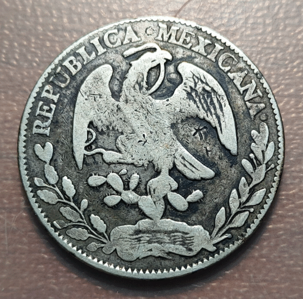 MEXICO ZACATECAS 8 REALES 1876 J.A.