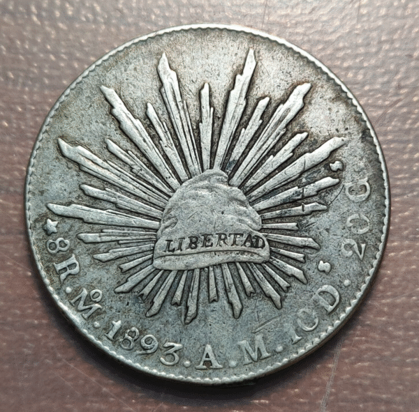 MEXICO 8 REALES 1893 AM MBC- - Imagen 2