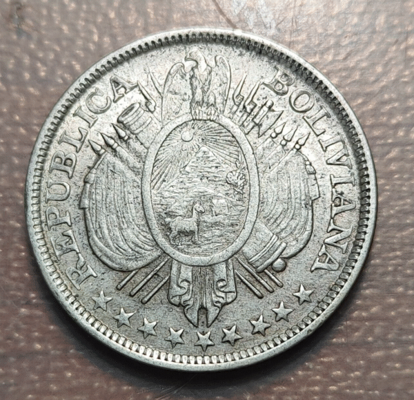 BOLIVIA 50 CENTAVOS 1891 CB MBC+/EBC