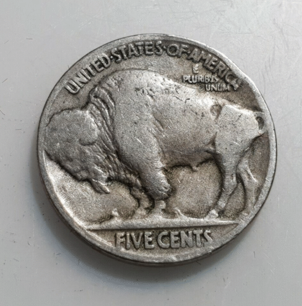 ESTADOS UNIDOS EEUU UNITED STATES USA 5 CENTS 1923 BUFFALO NICKEL MBC- - Imagen 2