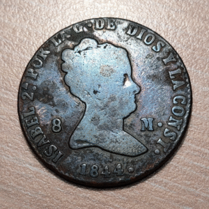 ESPAÑA SEGOVIA ISABEL II 8 MARAVEDIS 1844