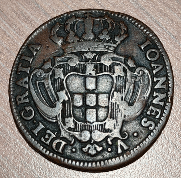 PORTUGAL JOAO V 10 REIS 1734 MBC - Imagen 2