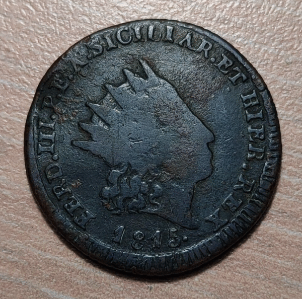 ITALIA SICILIA PALERMO FERDINANDO III INFANTE ESPAÑA 2 GRANI 1815 MBC-