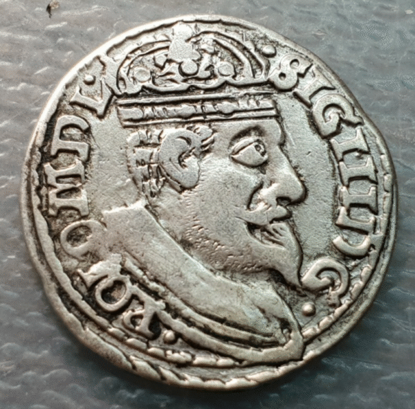POLONIA POLAND OLKUSK SIGISMUNDO III VASA ZYGMUNT III WASA 3 GROSZE TROYAK 1600