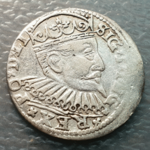 POLONIA POLAND LATVIA RIGA SIGISMUNDO III VASA ZYGMUNT WASA 3 GROSZE TROYAK 1598