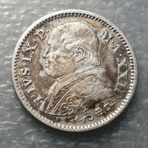 ESTADOS PAPALES PONTIFICIO PIO IX 10 SOLDI 1868 R - A XXII MBC/MBC+