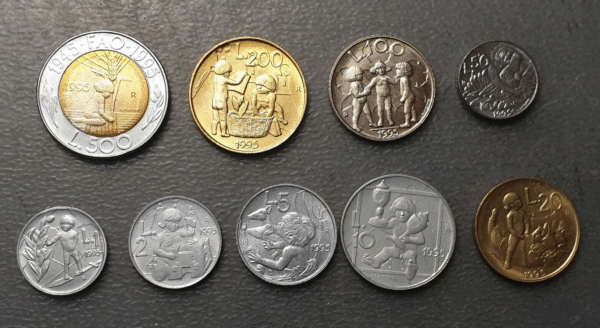 SAN MARINO 1995 SERIE ANUAL MONEDAS  1+2+5+10+20+50+100+200+500 LIRE SC UNC