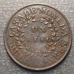 ARGENTINA BUENOS AIRES 1 REAL 1840 MBC/MBC+