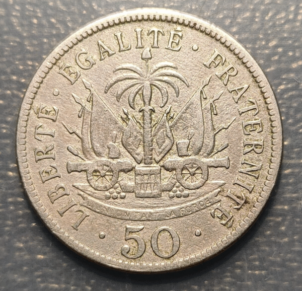 HAITI 50 CENTIMES 1908 MBC- - Imagen 2