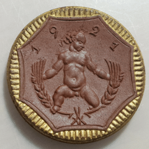 ALEMANIA GERMANY SAJONIA SACHSEN SAXONY 5 MARK 5 MARCOS 1921 PORCELANA 25 mm