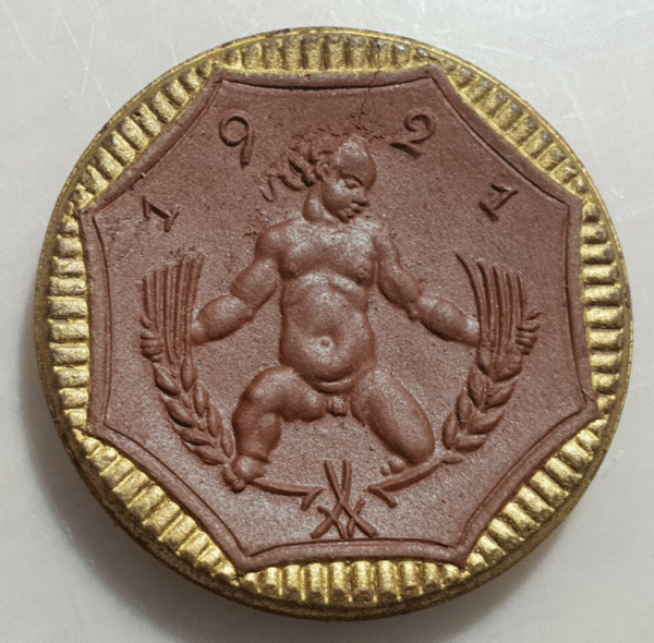 ALEMANIA GERMANY SAJONIA SACHSEN SAXONY 5 MARK 5 MARCOS 1921 PORCELANA 25 mm