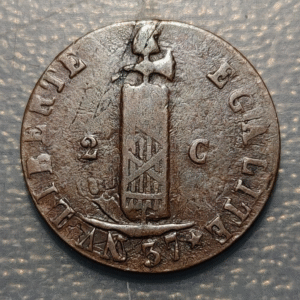 HAITI 2 CENTIMES AN 37 1940 MBC