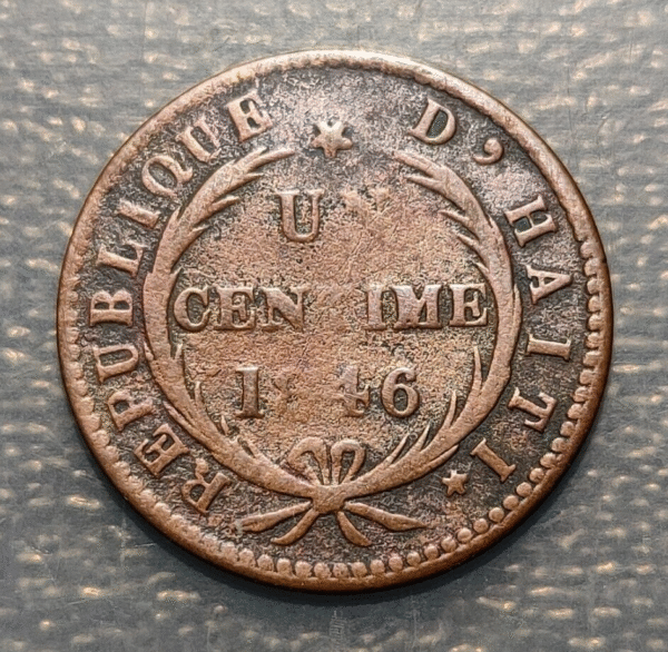 HAITI 1 CENTIME AN 43 1846 MBC-/MBC - Imagen 2
