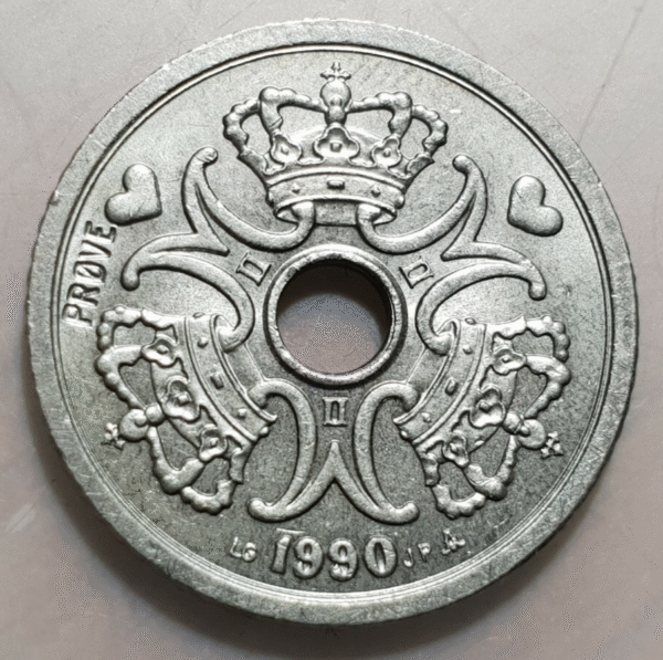 DINAMARCA DENMARK 1 KRONE 1 CORONA 1990 LG GP PRUEBA PROVE TRIAL STRIKE