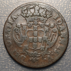 PORTUGAL JOAO V 10 REIS 1747 BC+/MBC-