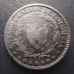 COLOMBIA BOGOTA 2 DECIMOS 1866 KM 149a.1