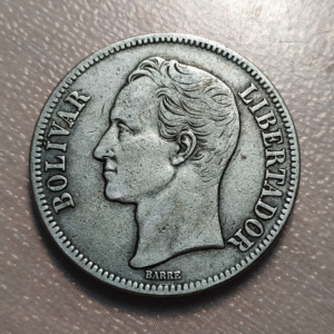 VENEZUELA 5 BOLIVARES 1919 MBC/MBC+