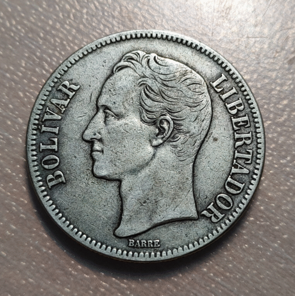 VENEZUELA 5 BOLIVARES 1919 MBC/MBC+