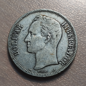 VENEZUELA 5 BOLIVARES 1905 MBC-