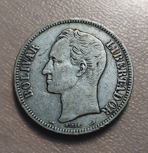 VENEZUELA 5 BOLIVARES 1905 MBC-