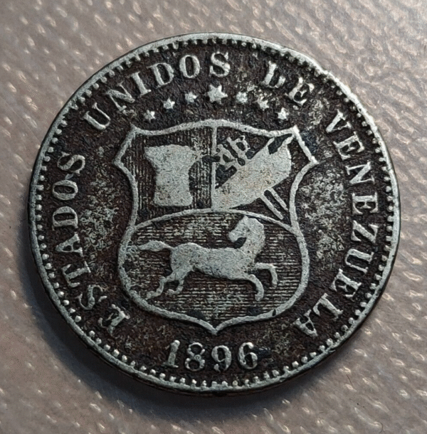 VENEZUELA 12 1/2 CENTIMOS 1896 BC/BC+