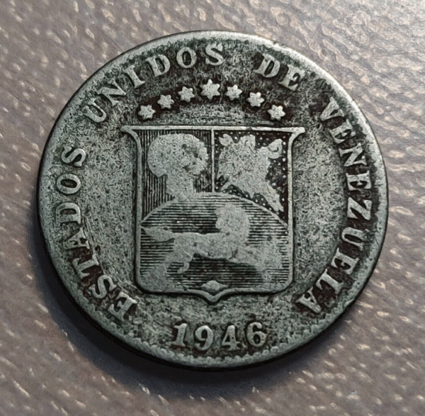 VENEZUELA 12 1/2 CENTIMOS 1946 BC/BC+