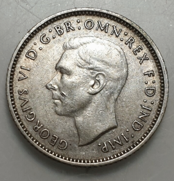 AUSTRALIA GEORGE VI 6 PENCE 1938 EBC- - Imagen 2