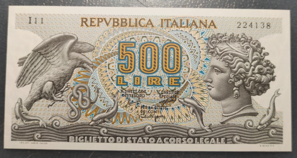 ITALIA 500 LIRE 20/06/1966 SC UNC