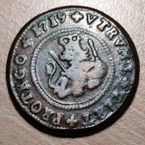 ESPAÑA ZARAGOZA FELIPE V 4 MARAVEDIS 1719 BC+