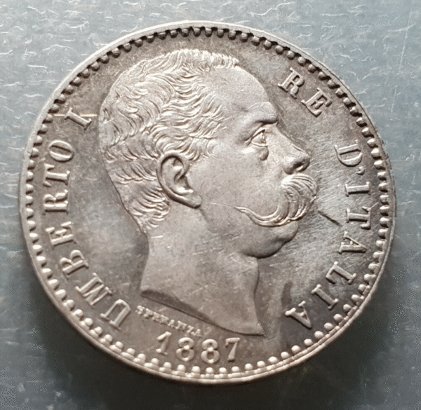 ITALIA REINO UMBERTO I 2 LIRE 1887 EBC+ MUY BONITA